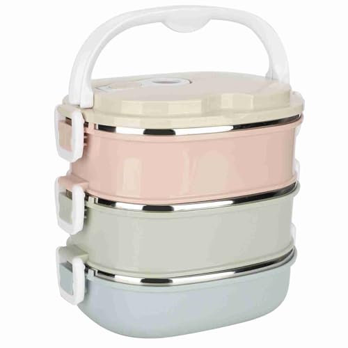 Changor Lunchbox, Hochtemperaturbeständig, Hochglanzpoliert, Geschmacksneutraler Lebensmittelbehälter für Arbeit und Schule (3 Schichten)