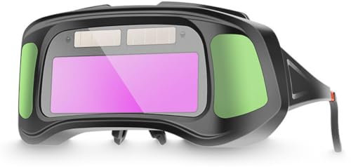 Hancaner Occhiali da saldatura a energia solare, occhiali di protezione automatici, colore verde, oscuranti automaticamente per saldatura ad arco, fiocchi