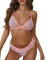 ROSVAJFY Sexy Babydoll Lingerie Set for Women Teddy Eyelash Lace Bra and Panties Nightwear Nighties for Valentines Gift (Pink, S)