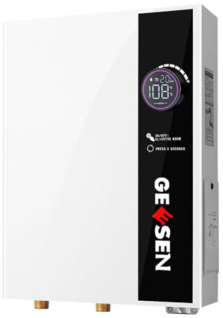 Riscaldatore di acqua elettrico senza serbatoio da 9 KW 240 V, su richiesta istantaneo senza fine, con auto-modulazione per risparmiare energia (bianco-14 KW)