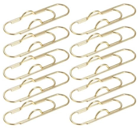 Cmis Kbei Metall-Stifthalter-Clips, tragbare Papierklammern, Tagebuch, Dokument, Notizbuch, Bilder, Stecknadel, Tasche, Studenten, Büro, Schule, Zubehör (10 x Gold)