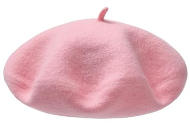 SECRET AROMA Barnmössor för flickor – fransk konstmössa för små flickor, Rosenröd, one size