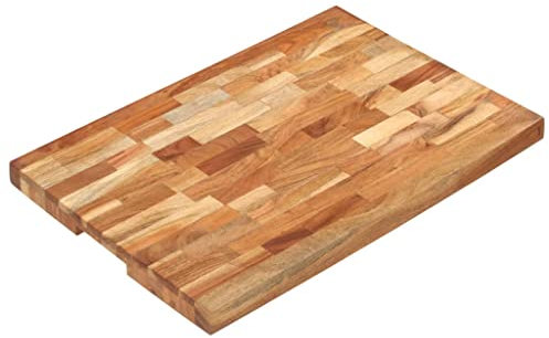 Home & Garden Planche à découper en bois d'acacia massif 60 x 40 x 4 cm
