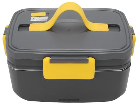 Oreilet Scaldavivande Elettrico, Lunch Box Riscaldato 3L 12V 24V Scaldavivande Portatile a 2 Strati per Auto Camion, Lunch Box Riscaldamento Rapido con Forchetta e Cucchiaio Viaggio (Plug 220v)