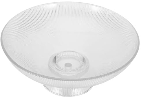 LOLIPPYY Coupe à Fruits En Verre Sur Pied Transparente Bol Décoratif En Verre Texture Verticale Grand Bol Cuisine Corbeille à Fruits Moderne Pour Table Décoratif
