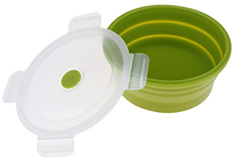 CRDARAAV Cuenco plegable de silicona para camping, 900 ml, color verde