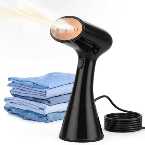 Clothes Steamer-Handheld Clothes Steamer,Powerful 1800W Handheld Steamer Clothing BIG Water Tank 20S Fast Heat-up for Wrinkle Removal, Portable Garment Steamer Iron (BLACK)