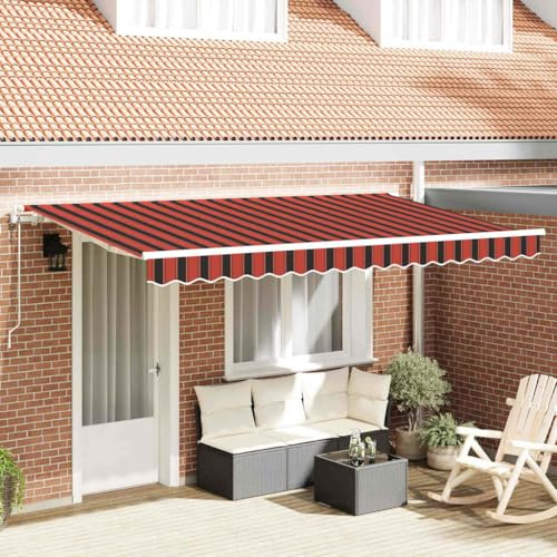 Ausziehbares Dach Balkonmarkise Gelenkarmmarkise,Einziehbare Markise Mehrfarbig 400 x 200 cm,Für Terrasse Balkon,Einfache Montage Ohne Bohren,Vielseitig Einsetzbar