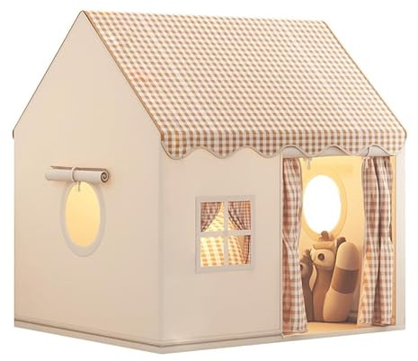 Tienda Tipi Infantil, Tienda de Campaña Infantil con Estructura metálica, Amplia Tienda de Juegos para Niños, Uso Interior y Exterior, niños, 120 × 105 × 128 cm (B) Beige grisáceo