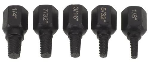 Lurrose Set Estrattori di Bulloni Rotti Esagonali 5 Pezzi Strumento Rimozione Viti Spanate Multi-scanalate, Estrattore Viti Danneggiate per Meccanici e Manutenzione Domestica
