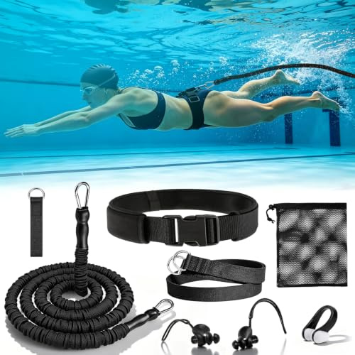 2026 Premium Schwimmgurt für Pool, 2.5-8.5M Einstellbare Schwimmgürtel Erwachsene für Pool, Schwimmhilfe mit Elastischen Gummibändere für Jedes Schwimmbad Schwimmtrainer