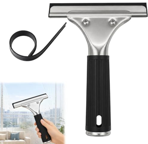 2Pcs Window Squeegee, Squeegee, Desktop Tactile Tools for Office and Home, 15 cm Size with Spare Strip