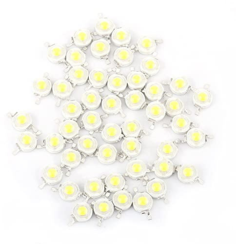 Zerodis 50 Stück Hochleistungs-LED-Chip, Super-helle SMD COB-Emitter mit Diode 1 W Leuchtmittel Lampe Perlen-DIY-Beleuchtung für Floodlight Licht, hohe Leistung 1.0W