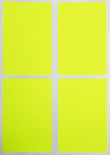 Royal Green Colored Stickers Labels Rectangular in Neon Yellow 7.5cm x 5cm inches (75 mm x 50 mm) 200 Pack