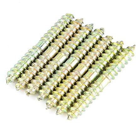 20 piezas 5x40mm tornillo de espiga de hierro tornillo de doble punta galvanizado rosca autorroscante tornillo de madera a madera tornillo de espiga de madera de conexión