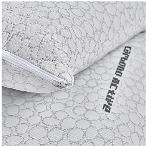 Funda de Almohada Carbono Activo – con Cremallera Lateral- Tejido Premium Adaptable para Todo Tipo de Almohadas. (40x135cm)
