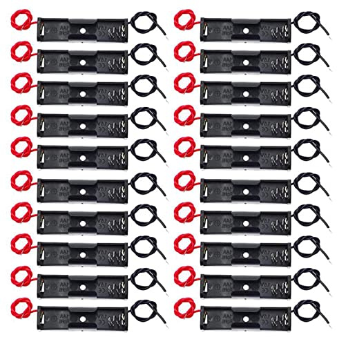 AEDIKO Lot de 20 supports de piles AA 1,5 V AA avec fils