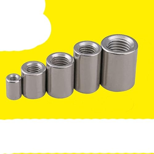 Überwurfmutter [M8 M10 M12 M14 M16 M20] Verlängerte Rundmuttern verdickte runde Gelenkmutter zylindrische Gelenkmutter 304 Edelstahl-M8x12x35 (2 Stück)