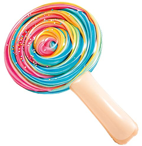 Intex 58754EU - Materassino Gonfiabile Mare Lollipop Rainbow, Vinile, Multicolore, 198x127x25 cm