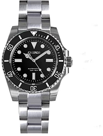 SOTAG Cronos Sub Diver Herren-Armbanduhr ohne Datum NH35 Saphir-Kristall-Keramik-Lünette 20 ATM Glideclasp Automatik-Armbanduhren, Farbe 10, Taucher, mechanisch