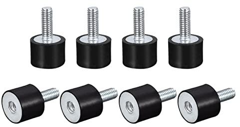 sourcing map 12 Stück M5*12 Gummipuffer, Stoßdämpfer Silentblock | Gummibuchsen für Garage Motor Luftkompressor Auto Boot Bobbins（VD15*15 M5*12）