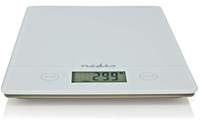Nedis Bilancia da cucina | digitale | vetro/plastica | batteria CR 2032 | bianco