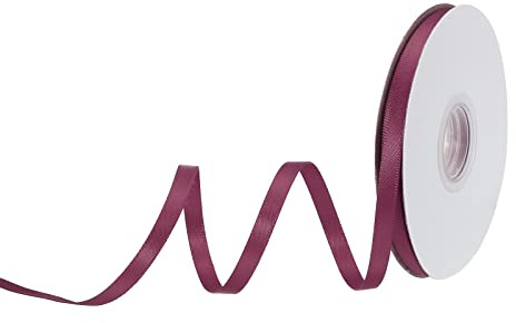 sourcing map 6 mm 22 Meter Satinband, dünn, solide Seide, Geschenkband, Schleifenband Hochzeit, Band für Valentinstag, Geschenkverpackung, Kuchenbox, Schleifen, Dunkelviolett