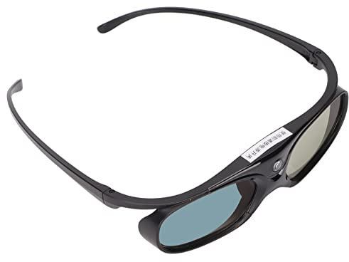 144Hz 3D Glasses for Movies, Rechargeable DLP Link 3D Active Shutter Glasses, 178° 1080P LCD Eyeglass, Design for Myopic People, for XGIMI, for Acer, for Hitachi, for Sharp DLP Projectors (Black)