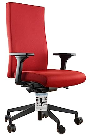 TREND OFFICE Trendoffice to-Strike Comfort pro sk 9248, Testsieger Stiftung Warentest, ergonomischer Bürostuhl mit 4D-Armlehnen, höhenverstellbare Rückenlehne, by Dauphin (rot)