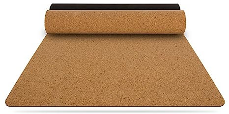 Extra Lang & Breit Yoga-Matte aus Kork Schockabsorbierend Übungsmatte Rutschfest Schweißbeständig Pilates-Matte für Heißes Yoga