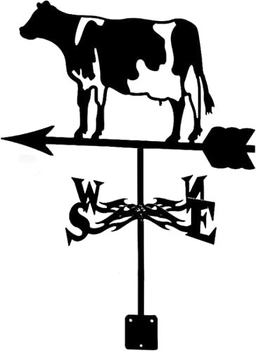 Forma de Vacas de Metal Veleta Indicador de dirección del Viento Veleta Creativa Herramienta de medición para el hogar - Decoración de jardín al Aire Libre