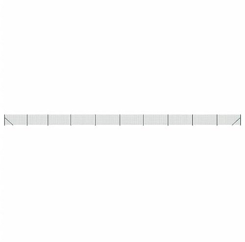 vidaXL Green Wire Mesh Fence Kit with Flange and PVC Coating - Versatile Steel Garden Fence for Property Barriers and Animal Enclosures