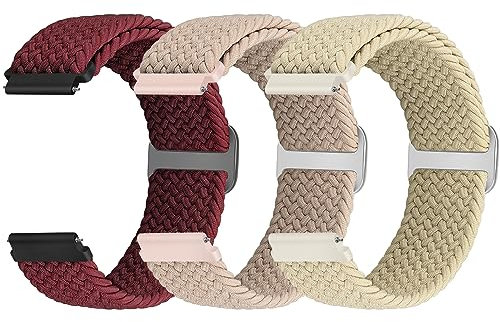 18mm Geflochtenes Nylon Sport Armband Kompatibel mit Garmin Venu 3S/Venu 2S/Vivoactive 4S/Vivomove 3S/Active S/Forerunner 265(42mm)/Huawei Watch GT 5 Pro 42mm/GT 5 41mm/4 41mm Damen Herren