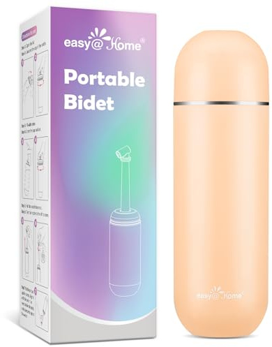 Easy@Home Portable Travel Bidet: Peri Bottle for Postpartum Care - Handheld Sprayer Kit with 380mL (12.8 oz) Capacity Bottle - Personal Hygiene Water Spray for Women & Men | BPA-Free | EPB-01 Brown
