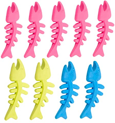 Angoily Jouet à Mâcher Poisson Os pour Chien, Lot de 9 Pièces TPR