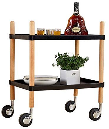 UPGENT 2-stöckiger Küchenwagen mit Rollen, Heim-Barwagen, Sideboard, Küchenregal, Friseurwagen auf Rädern, Barwagen, Lebensmittelwagen für Zuhause, Wohnzimmer