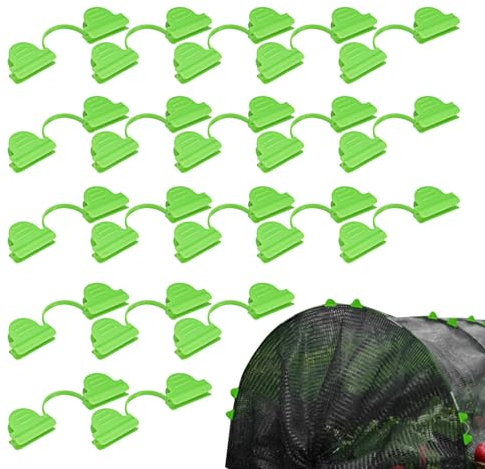 Fulenyi Gartennetz-Clips, Garten-Clips für Pflanzenfolie,Pflanzenstützende Gewächshausklammern | Schattentuchklammer, Befestigung von Gartennetz, Gewächshausfolie, Gartenzubehör, 20 Stück