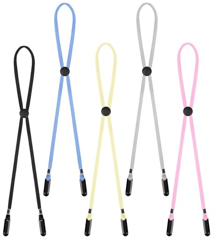 Molain 5 Stück Verstellbare Hutbandclips, Elastische Hüte Abnehmbares Kinnband, Winddichte Hutschnurclips Anti-Verlust-Mützenbandclips für Golfen Bootfahren Angeln Hut Outdoor