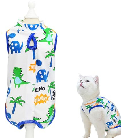 Katzenbody Nach Katze, Katzen Body für Katzen, Recovery Suit Katze, Anti-Leck-Anzug Haustier-Erholungskragen-Alternative, Katzen-Einteiler für Katzen Nach Atmungsaktiv Weich Bequem