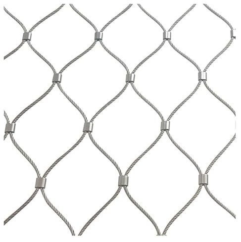 VXHCS Seilnetz Aus Edelstahl 304, Geländer-Treppen-Sicherheits-Masche, 10cm/1,5mm für Football Field Garden Absturzsicherungszaun für Große Höhen (1x4m)