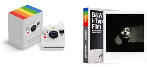Polaroid - NOW+ Gen3 - Fotocamera istantanea Bluetooth connessa + Pellicola Bianco e Nero (8 fotos) - Bianco