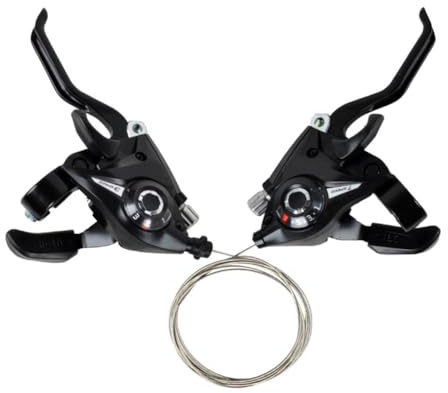 Dranng Schalthebel Fahrrad,Fahrradschaltbremshebel, 3 X 7/3 X 8 Scheibenbremshebel Mit Schaltkabel Links Rechts Bremshebel-Schalthebel-Kits Für Rennräder, Mountainbikes