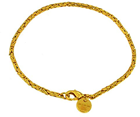 Tendenzalia Byzantiner Königsarmband rund geschliffen original italienische Kette 18kt vergoldet 2,5mm breit Länge 20cm