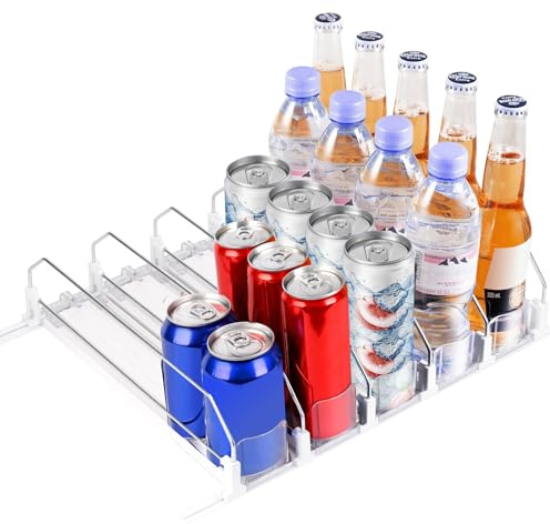 NZZVNZ Automático Dispensador Latas, Organizador Latas Nevera, Dispensador de Latas Nevera, Organizador de Bebidas para Frigorífico, Organizadores Nevera para Cervezas Automático para 20 Latas