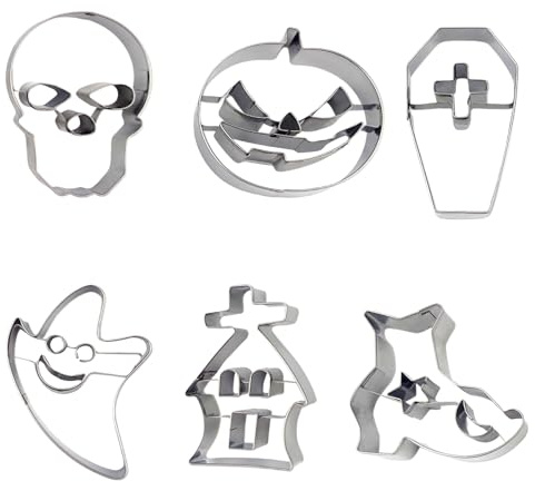 6 st halloween kakskärare set, pumpa, spöke kakor kakskärare alla heliga rostfritt stål kakmått halloween för kakor gör-det-själv tårtor fest