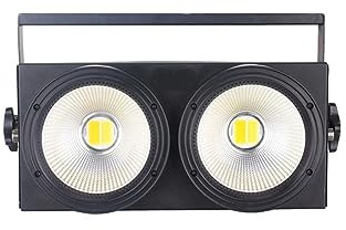 YQVEOT Luces Discoteca LED, LED COB 2 Ojos 2x100W Blinder Lighting Efecto De Iluminación De Escenario Controlador Club Show Night DJ Disco, Iluminación De Escenario