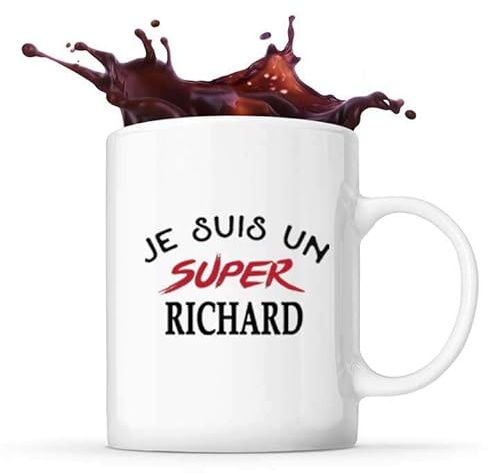 Tasse d'un Super Richard - Mug - Idée Tasse Personnalisable Cadeau Anniversaire Fête Original Famille Travail Départ Collègue Retraite Noël.