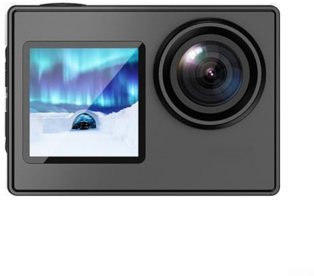 Caméra d'action 4K double écran, étanche à 30 m avec WiFi, enregistreur vidéo compact pour sports de plein air pour la pêche et la moto