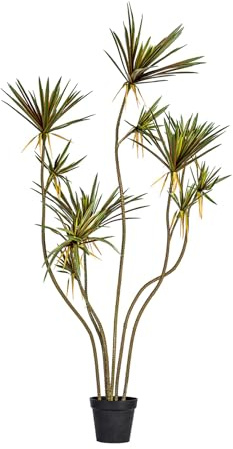 Plante artificielle en soie Dracaena - Yucca tropical - Pour la maison, le bureau, l'intérieur et l'extérieur - Cadeau de pendaison de crémaillère