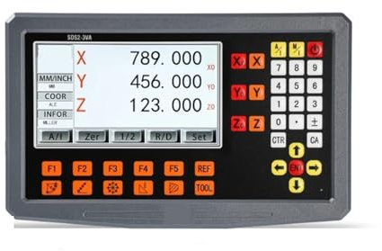 Linear Scale, High Accuracy 3 Axis LCD DRO Digital Readout and 3 Pieces 0-1000mm Linear Scale Encoder Sensor For Milling Lathe Turning Machine for Milling Lathe Machine(SDS2-3VA DRO Set)